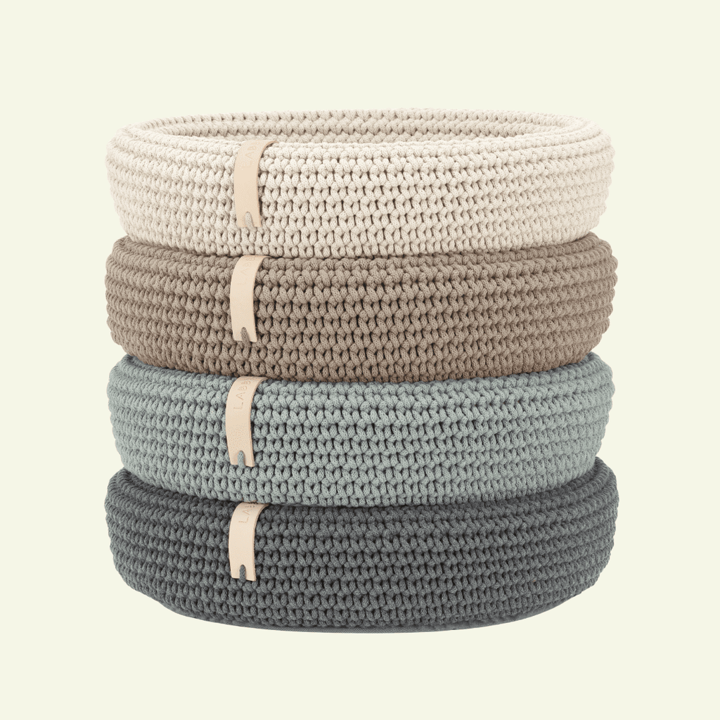 Coco | Panier design pour chat en corde de coton tressée - Jean - Poil - Beige