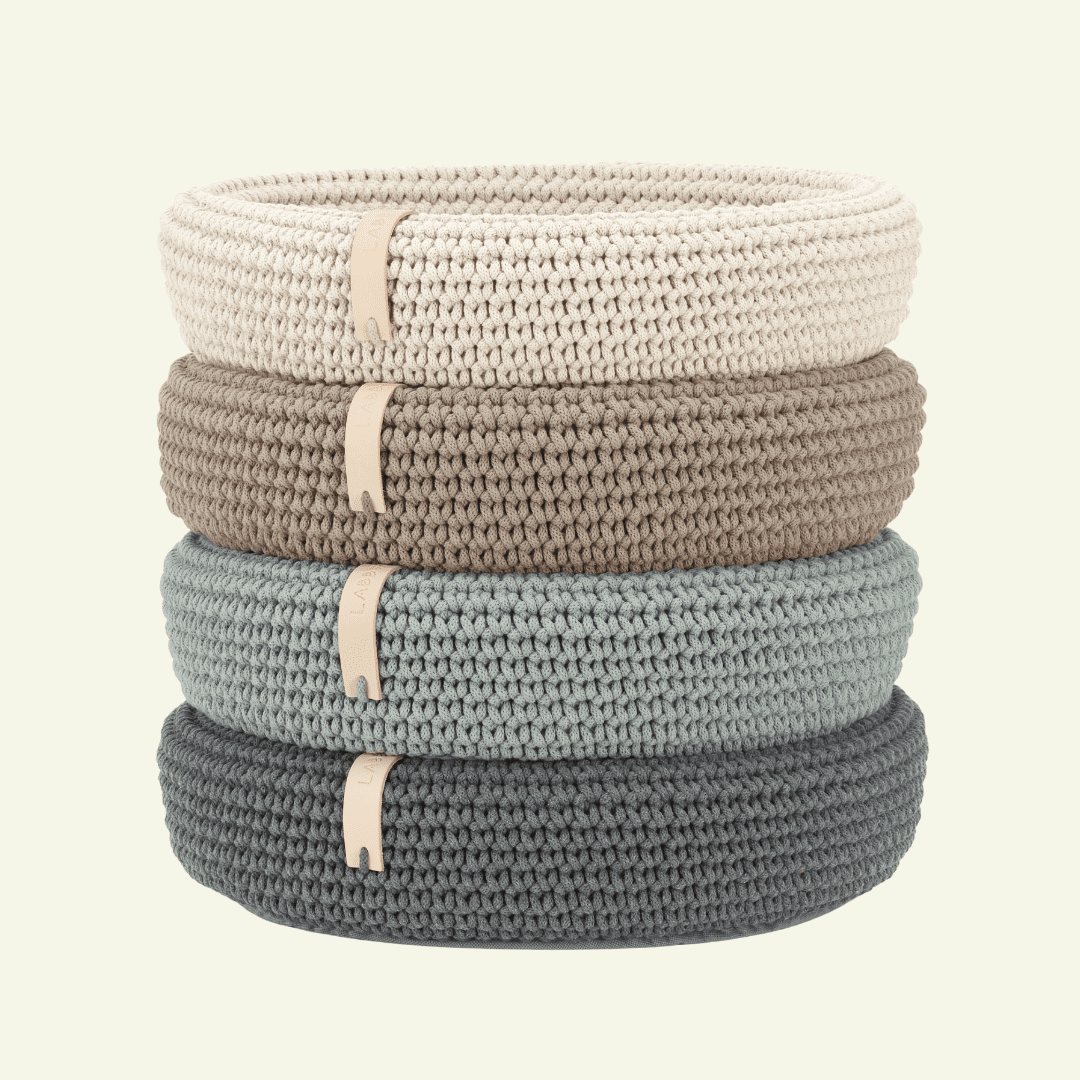 Coco | Panier design pour chat en corde de coton tressée - Jean - Poil - Beige