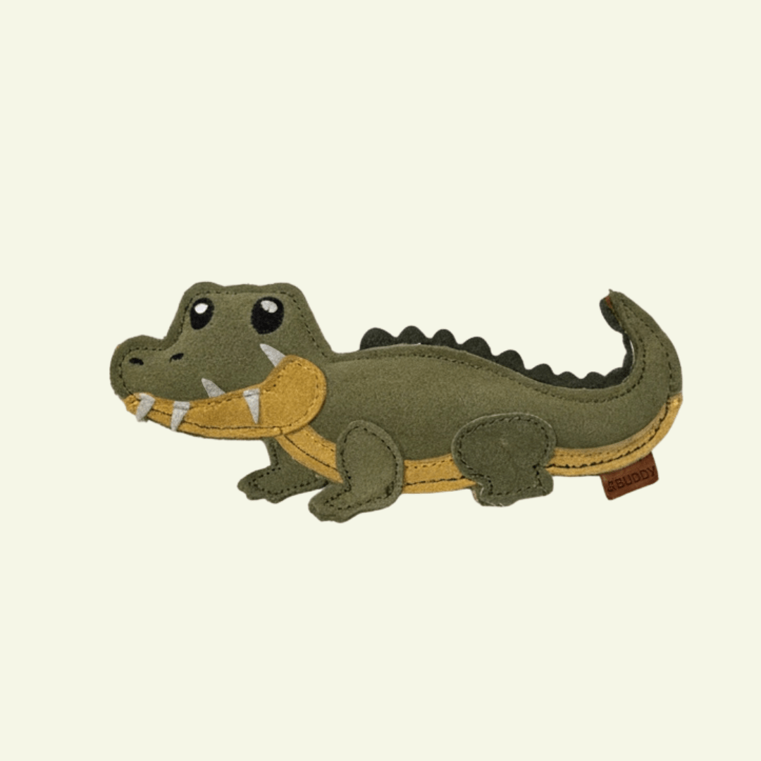 Croco | Jouet pour chien en chutes de cuir et fibres de coco - Jean - Poil - 