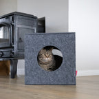 Cubo | Cube de jeu pour chat en feutre design - Jean - Poil - 