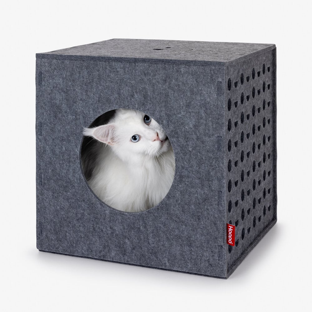 Cubo | Cube de jeu pour chat en feutre design - Jean - Poil - 