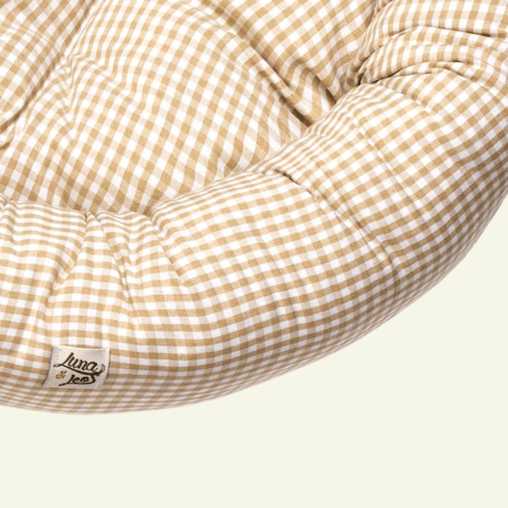 Cuccia | Panier rond pour chat vichy beige, déhoussable - Jean-Poil -