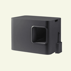 Dome |Bac à litière noir design fermé pour chat - Jean - Poil - 
