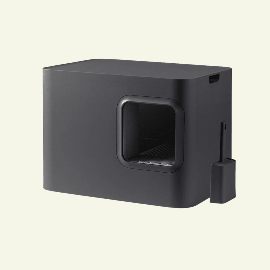 Dome |Bac à litière noir design fermé pour chat - Jean - Poil - 