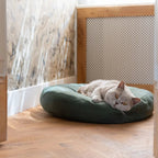 Donut | Lit donut pour chat doux et lavable, plusieurs coloris - Jean - Poil - Vert clair