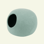 Fine | Grotte pour chat en feutre de laine naturelle - Vert sauge - Jean - Poil - 