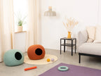 Fine | Grotte pour chat en feutre de laine naturelle - Vert sauge - Jean - Poil - 