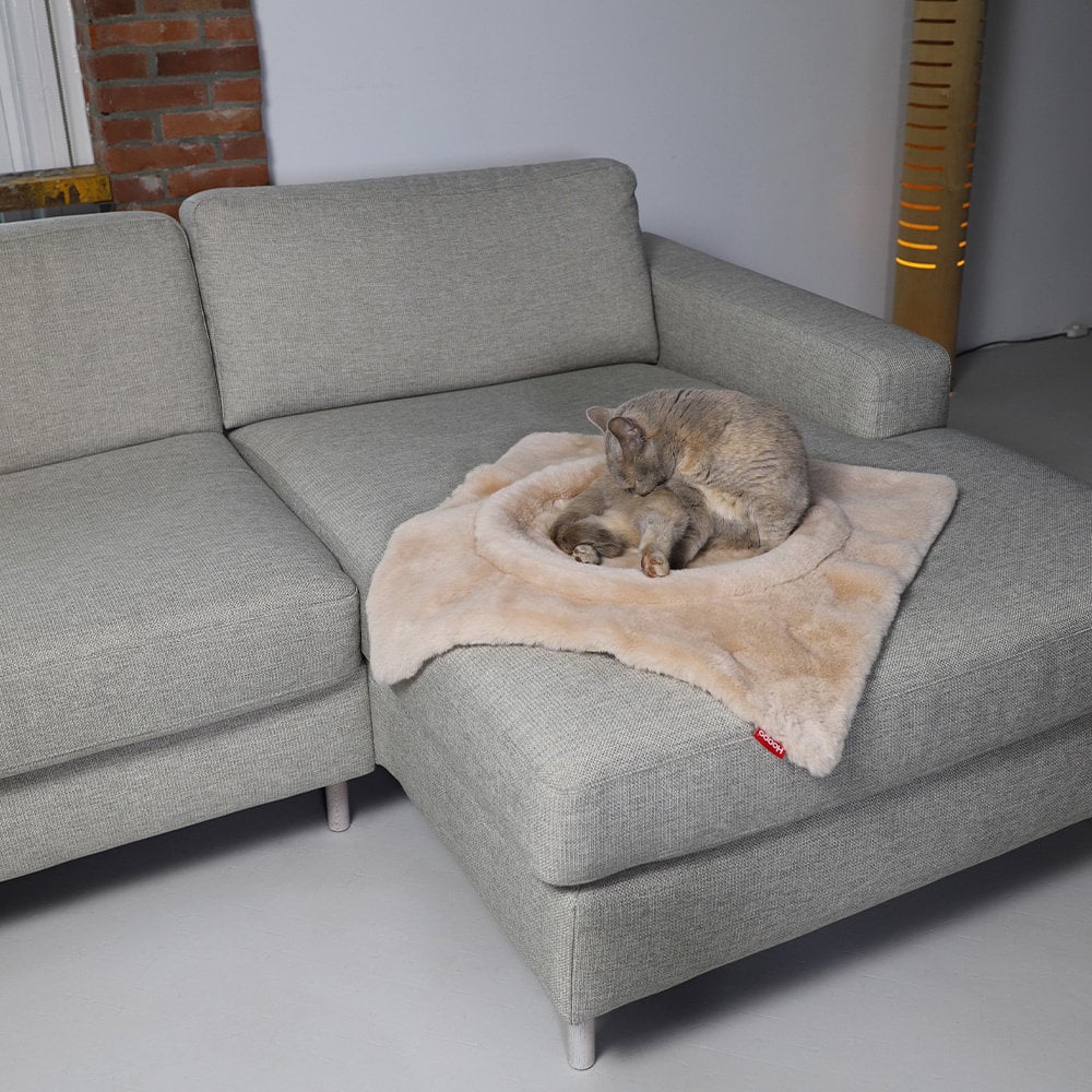 Flip | Lit modulable pour chat réversible - Jean - Poil - Gris clair