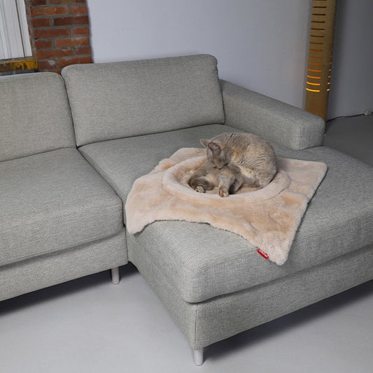 Flip | Lit modulable pour chat réversible - Jean - Poil - Gris clair