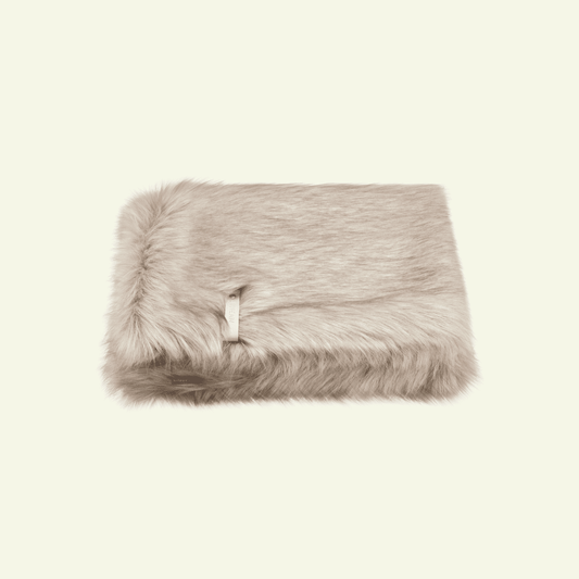 Föra | Couverture blanche, double face douce et chaude pour chat - Jean - Poil - Greige