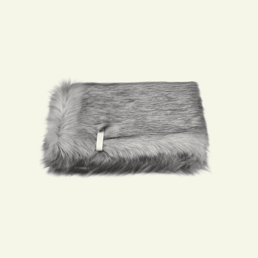 Föra | Couverture blanche, double face douce et chaude pour chat - Jean - Poil - Gris
