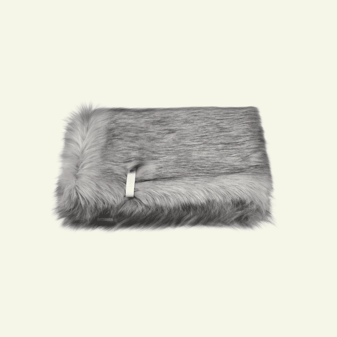 Föra | Couverture blanche, double face douce et chaude pour chat - Jean - Poil - Gris