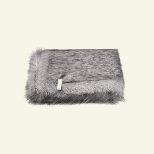 Föra | Couverture blanche, double face douce et chaude pour chat - Jean - Poil - Gris