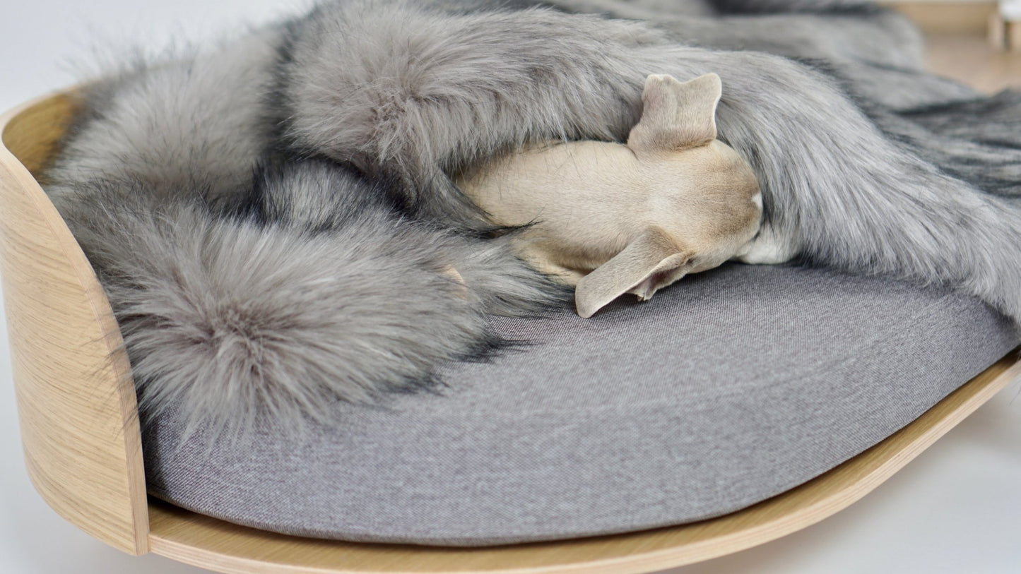 Föra | Couverture greige double face douce et chaude pour chien - Jean - Poil - Greige