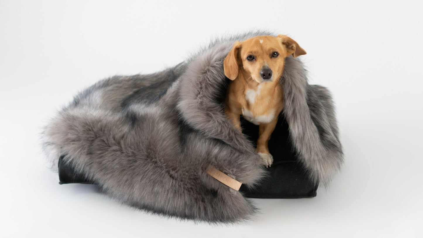 Föra | Couverture greige double face douce et chaude pour chien - Jean - Poil - Greige