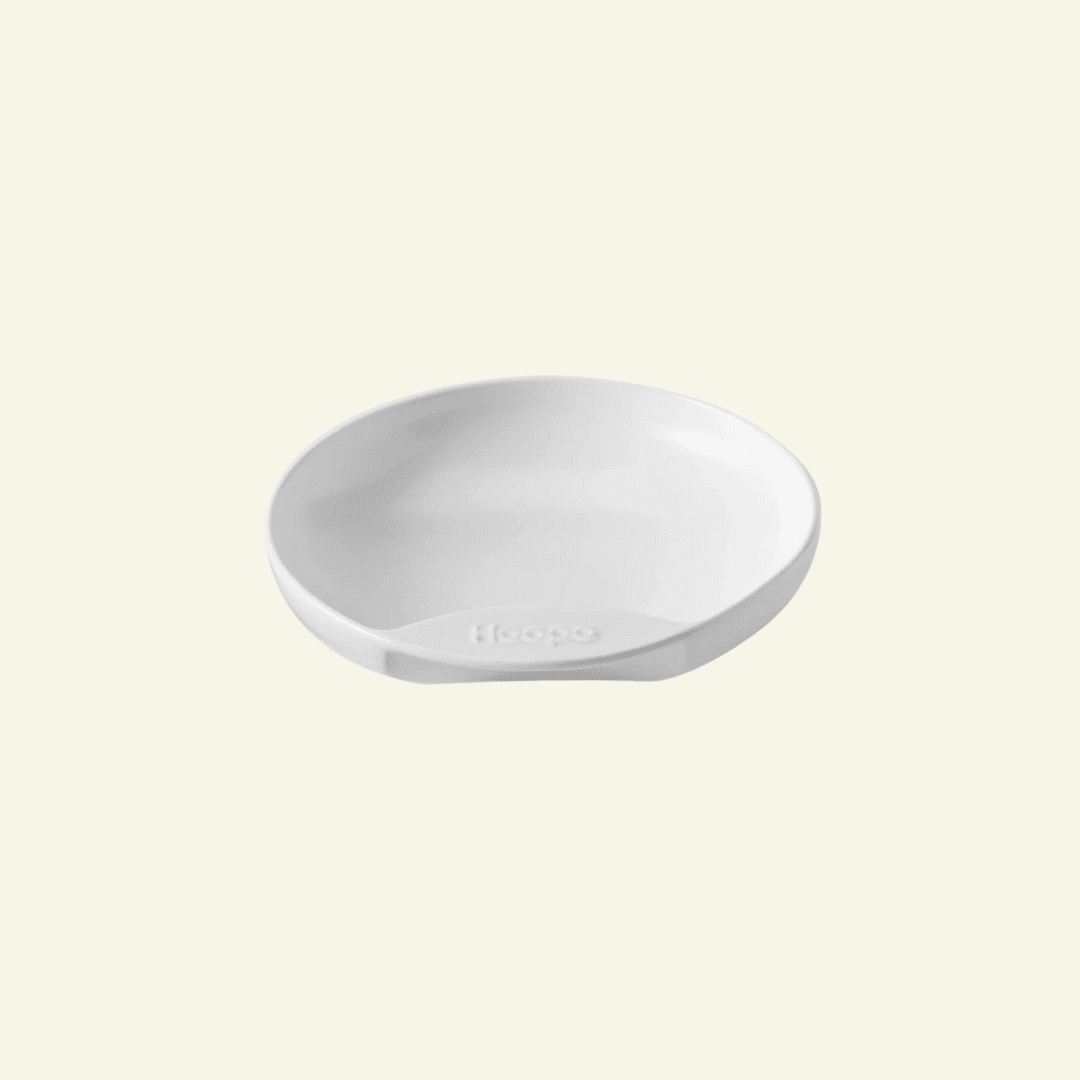 Gamelle plate en porcelaine pour chat - Jean - Poil - Blanc