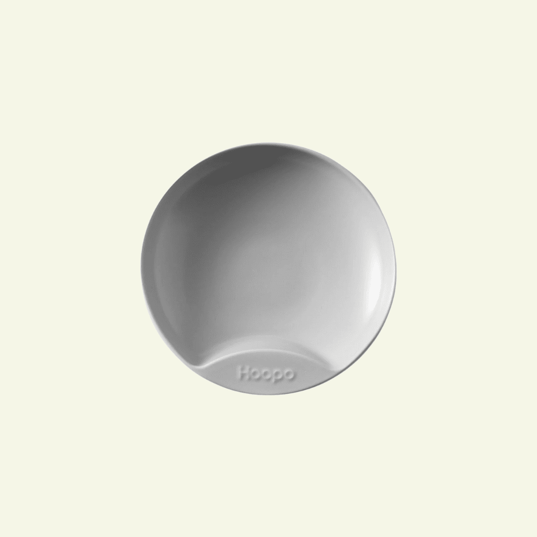 Gamelle plate en porcelaine pour chat - Jean - Poil - Gris