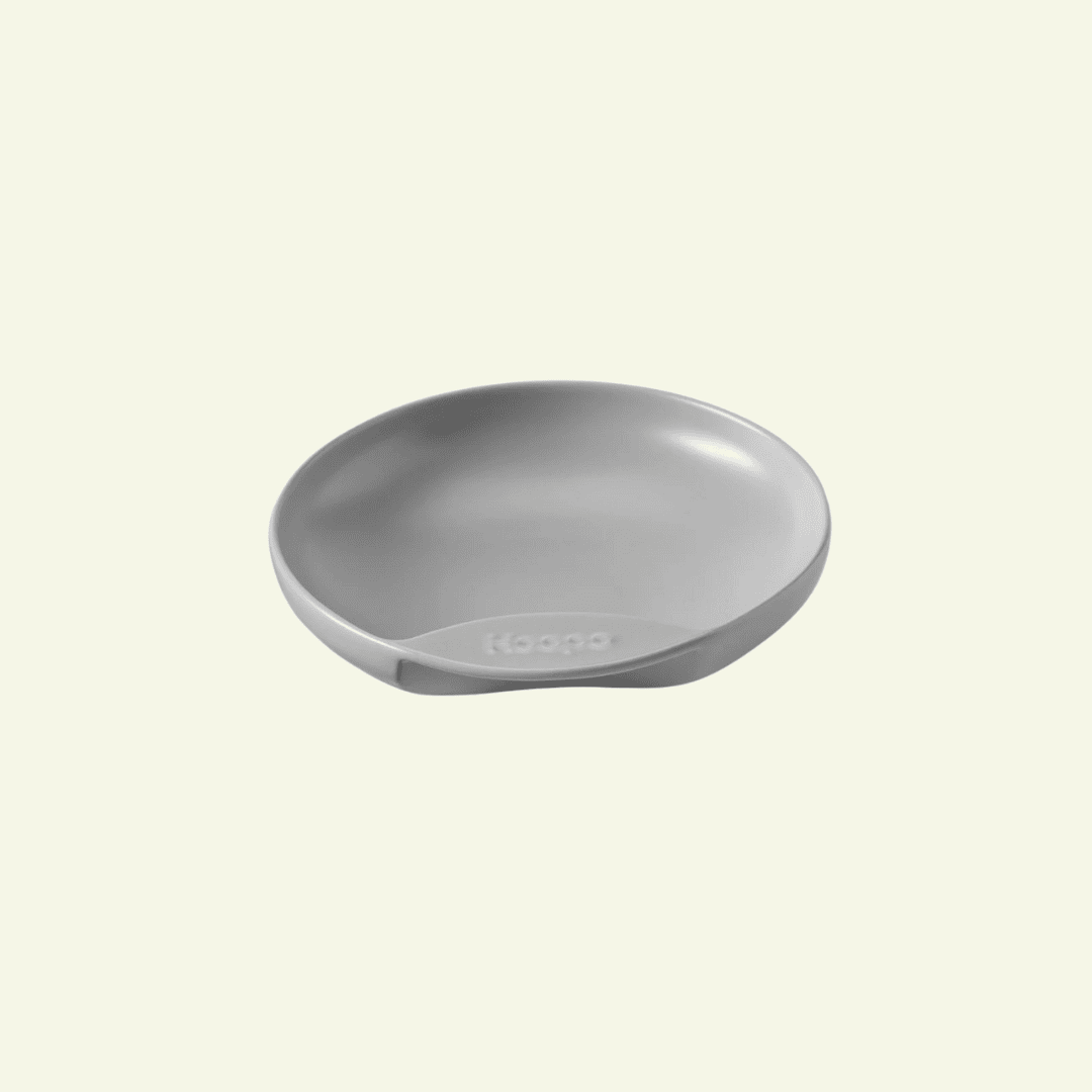 Gamelle plate en porcelaine pour chat - Jean - Poil - Gris