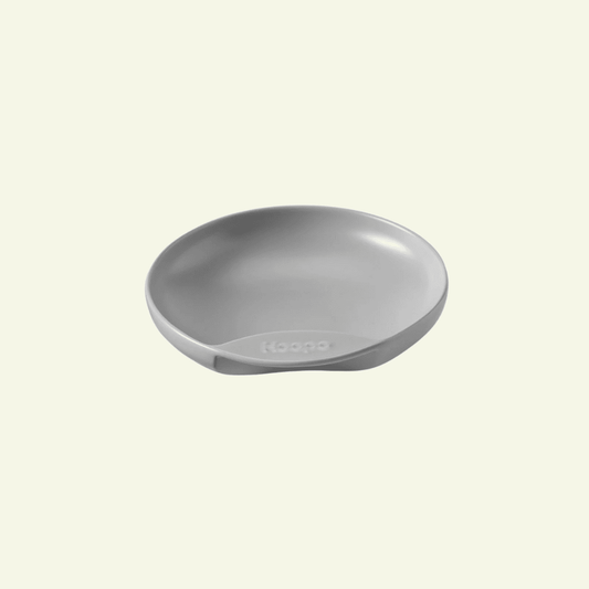 Gamelle plate en porcelaine pour chat - Jean - Poil - Gris