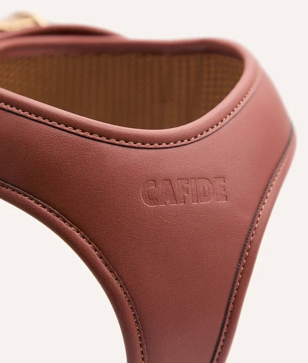 Jala | Harnais large step - in pour chien en cuir vegan durable - Jean - Poil - Noir