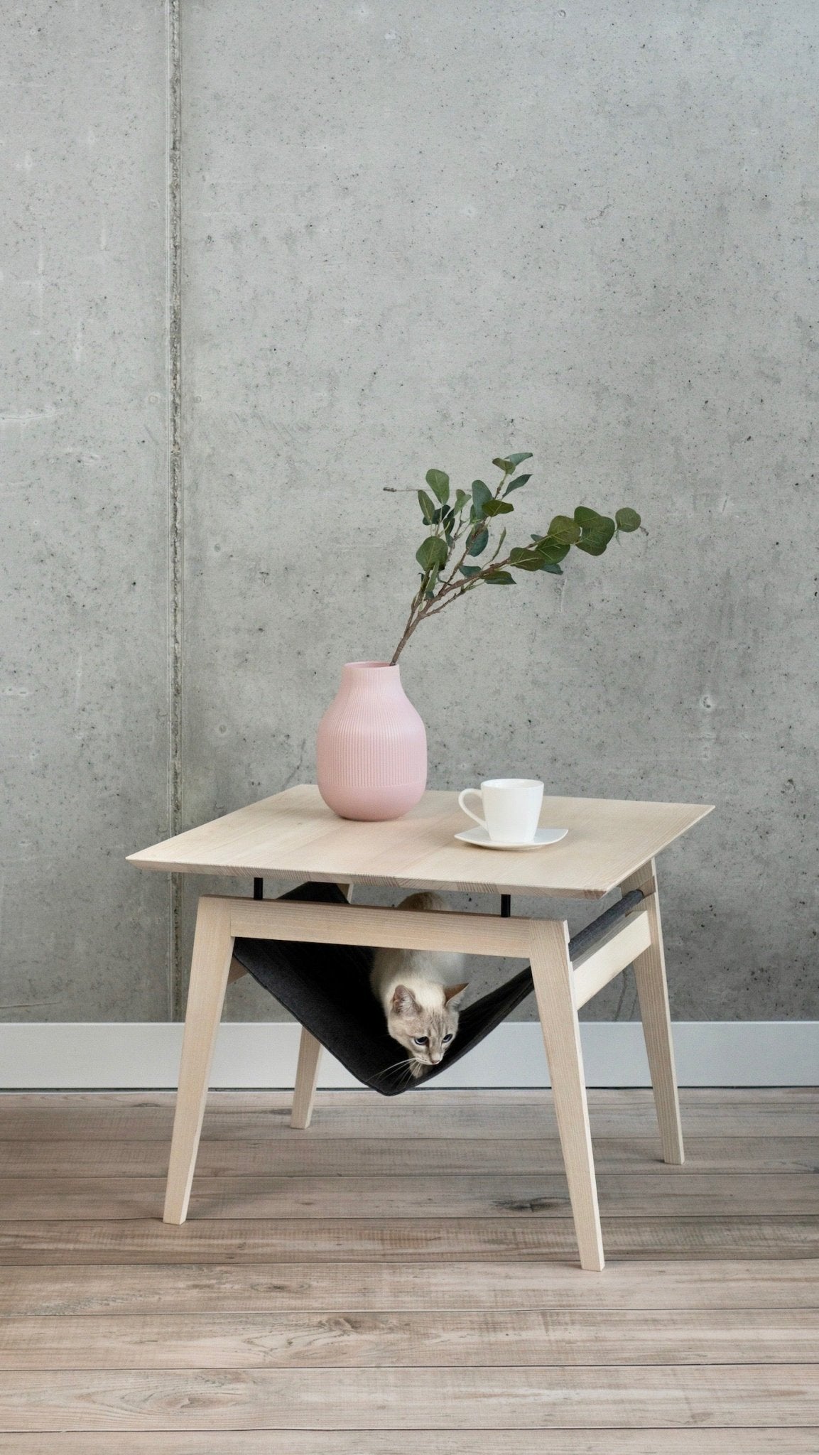 Kikko | Table design pour chat avec hamac intégré - Jean - Poil - Gris clair