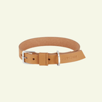 Kollu | Collier pour chien en cuir italien – Camel - Jean - Poil - XS