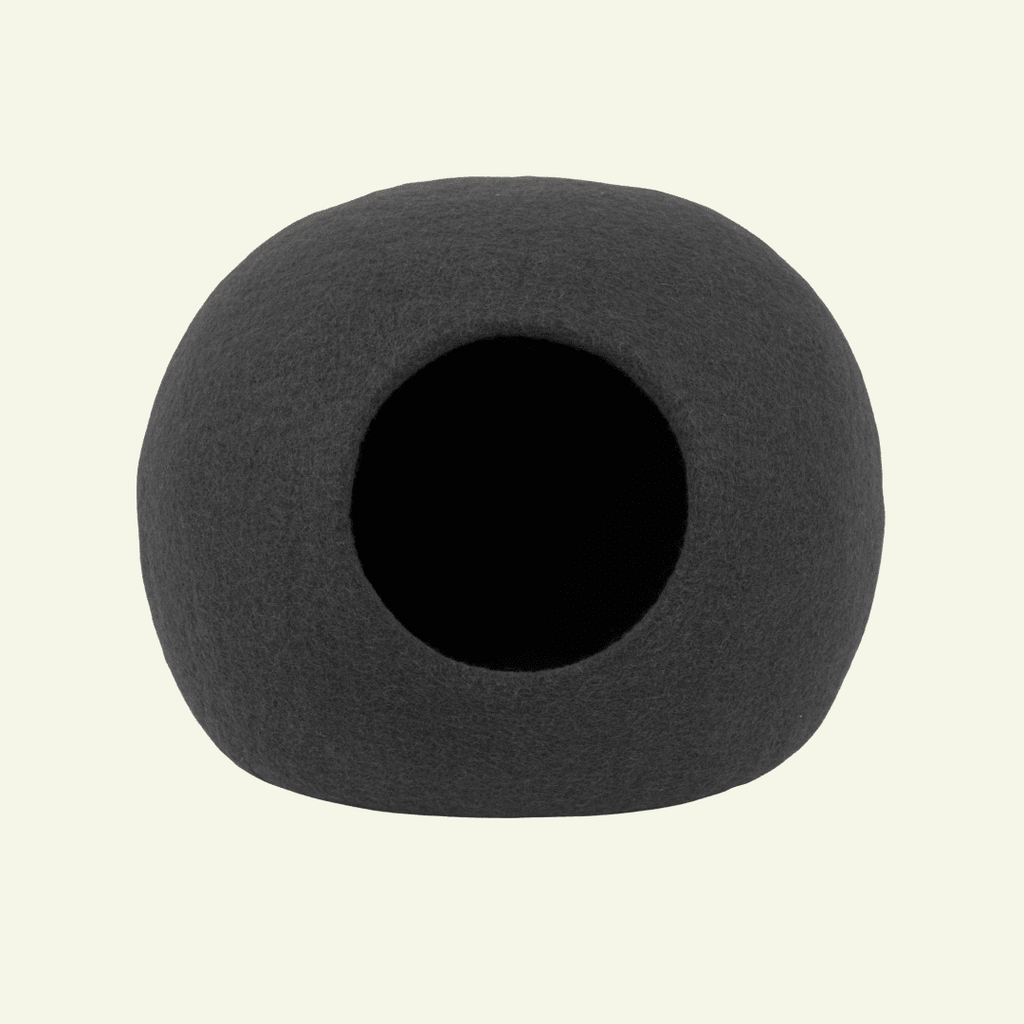 Kuno | Grotte pour chat en feutre de laine naturelle- Anthracite - Jean-Poil -