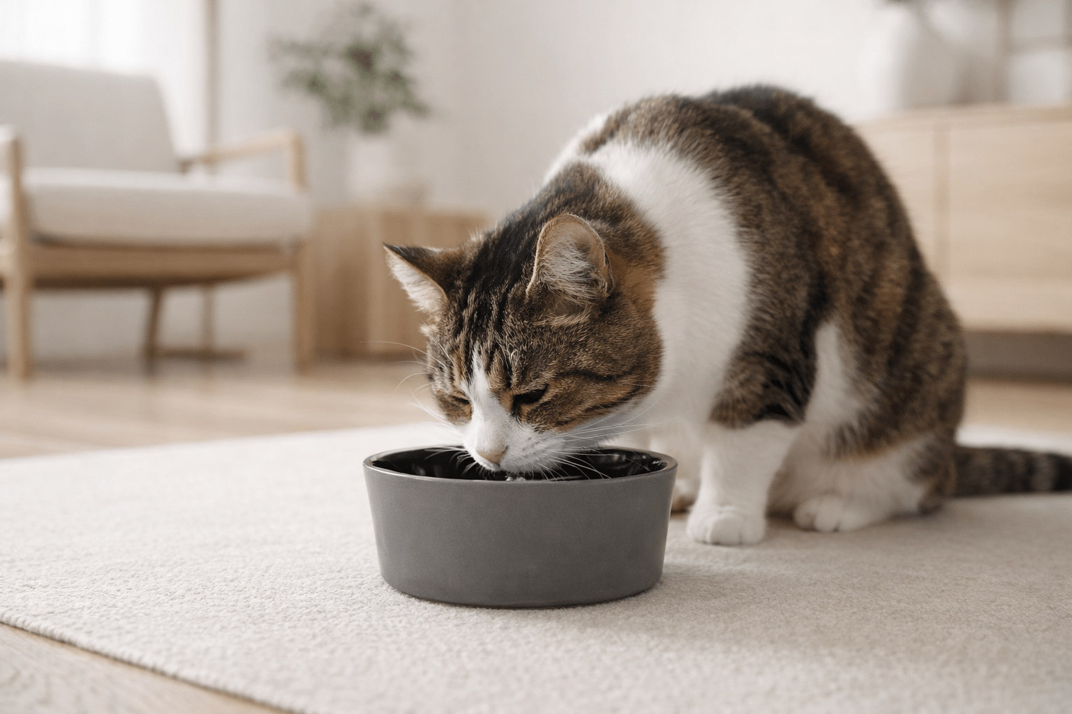 Lagoa | Gamelle en écogrès pour chien et chat - Jean - Poil - Blanc