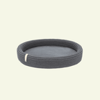 Lukko | Panier pour chien ovale en coton tressé avec coussin amovible - Jean - Poil - Anthracite