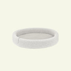 Lukko | Panier pour chien ovale en coton tressé avec coussin amovible - Jean - Poil - Gris clair