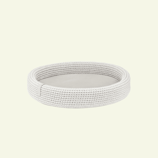 Lukko | Panier pour chien ovale en coton tressé avec coussin amovible - Jean - Poil - Gris clair
