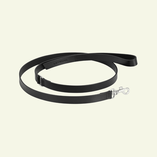 Lussa | Laisse pour chien en cuir italien - Noir - Jean - Poil - 
