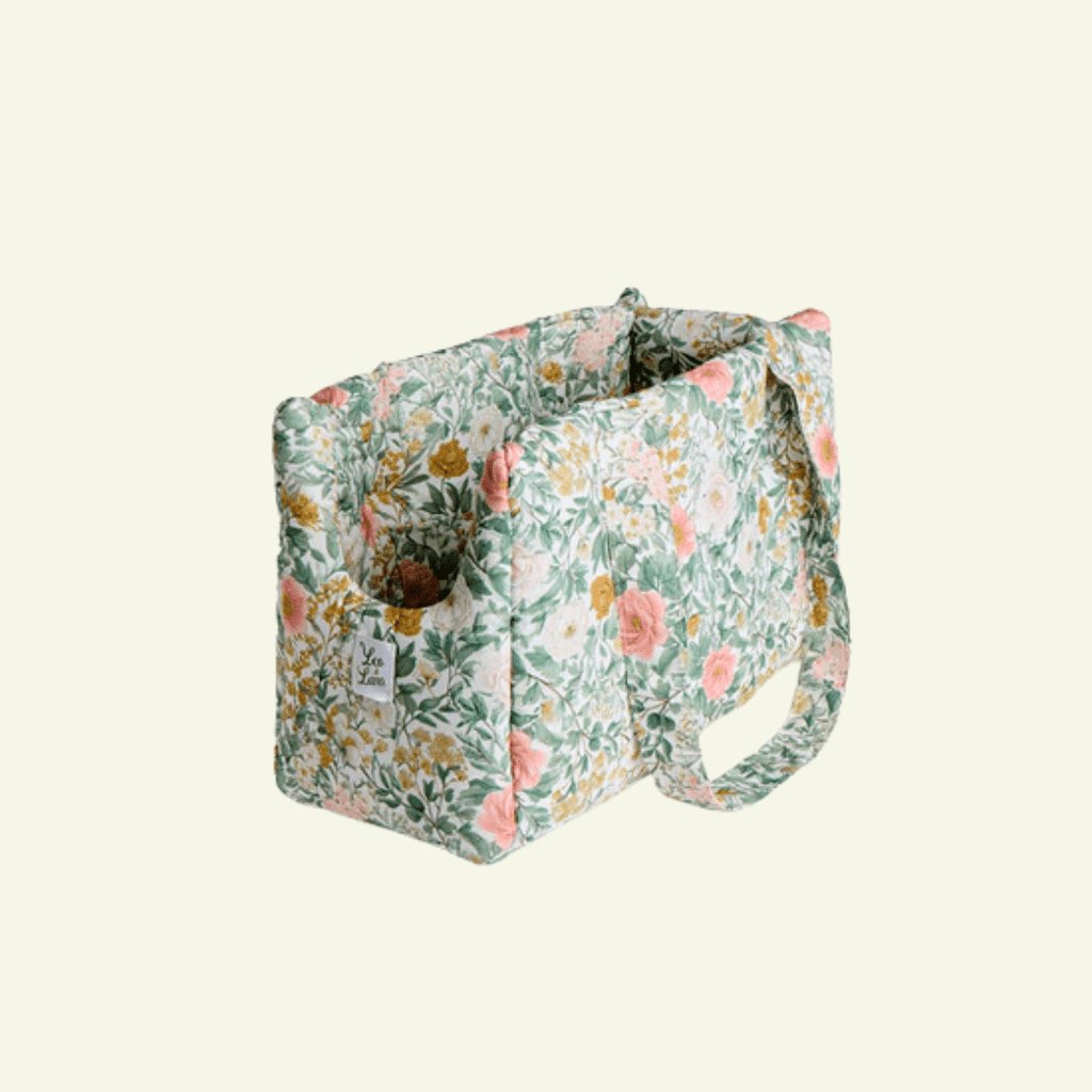 Magnolia | Sac de transport en coton motif à fleurs - fabrication artisanale - Jean - Poil - Magnolia