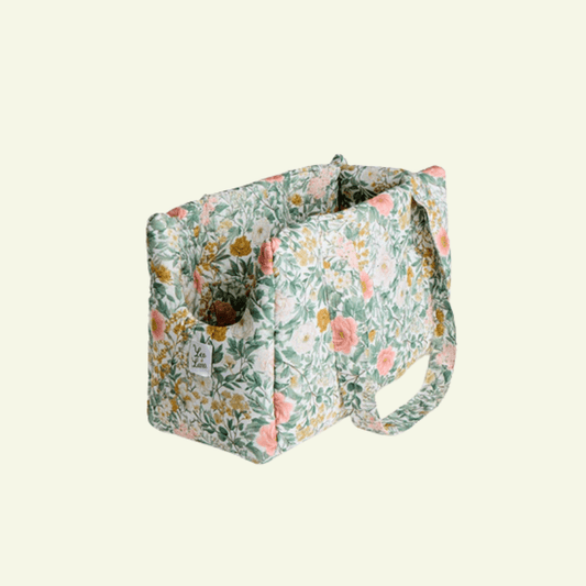 Magnolia | Sac de transport en coton motif à fleurs - fabrication artisanale - Jean - Poil - Magnolia