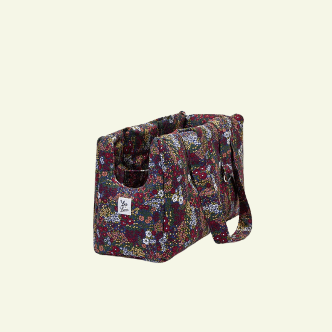 Magnolia | Sac de transport en coton motif à fleurs - fabrication artisanale - Jean - Poil - Panama