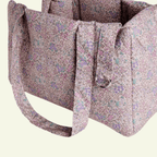 Magnolia | Sac de transport en coton motif à fleurs - fabrication artisanale - Jean - Poil - Pivoine