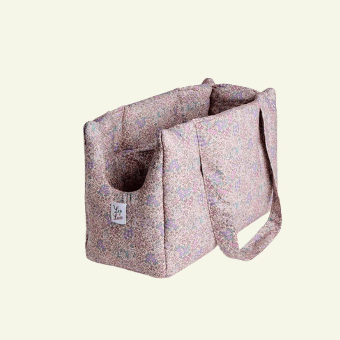 Magnolia | Sac de transport en coton motif à fleurs - fabrication artisanale - Jean - Poil - Pivoine