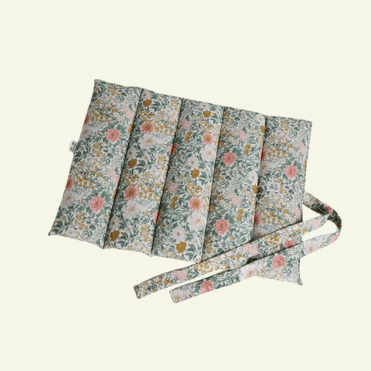 Magnolia | Tapis de voyage enroulable à fleurs - fabrication artisanale - Jean - Poil - XS