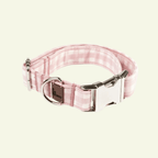 Marieth | Collier pour chien vichy pastel, fait main - Jean-Poil - Rose