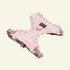 Marieth | Harnais de poitrine pour chien vichy pastel, fait main - Jean-Poil - XS