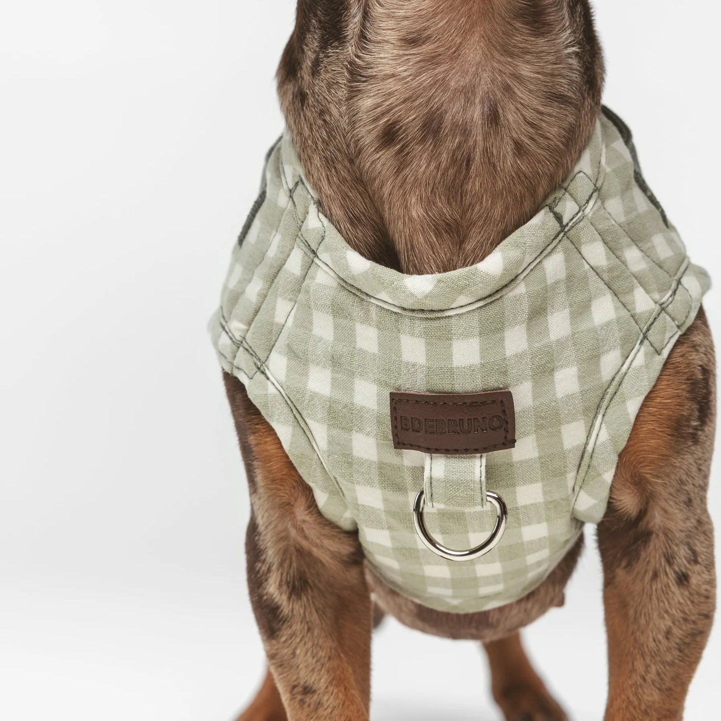 Marieth | Harnais wrap pour chien vichy pastel, fait main - Jean-Poil - 2XS