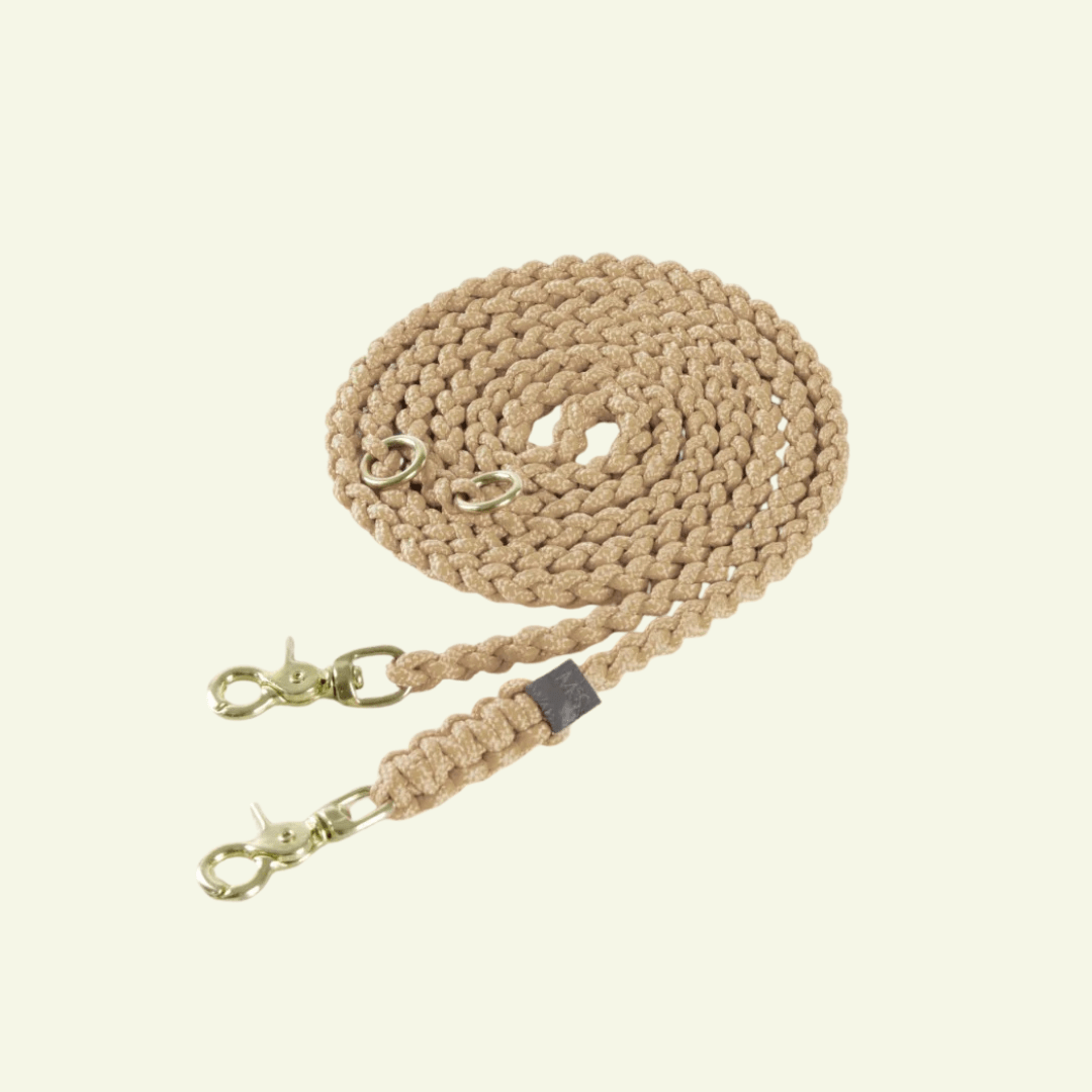 Maritime | Laisse multipositions pour chien en corde – Finition laiton ou acier (9 coloris) - Jean - Poil - Beige