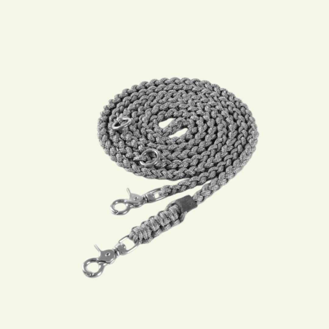 Maritime | Laisse multipositions pour chien en corde – Finition laiton ou acier (9 coloris) - Jean - Poil - Gris