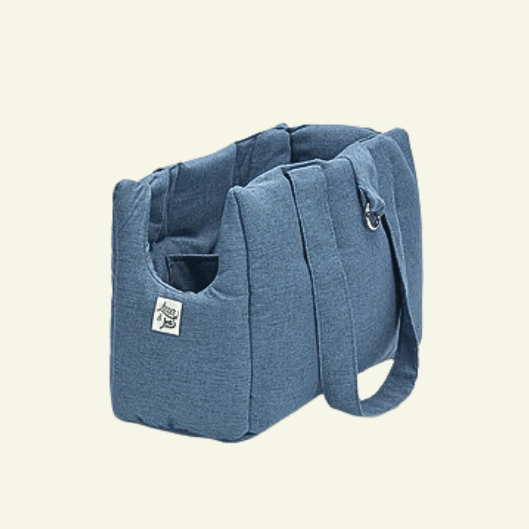 Matthias | Sac de transport en tissus doux - fabrication artisanale - Jean - Poil - Bleu