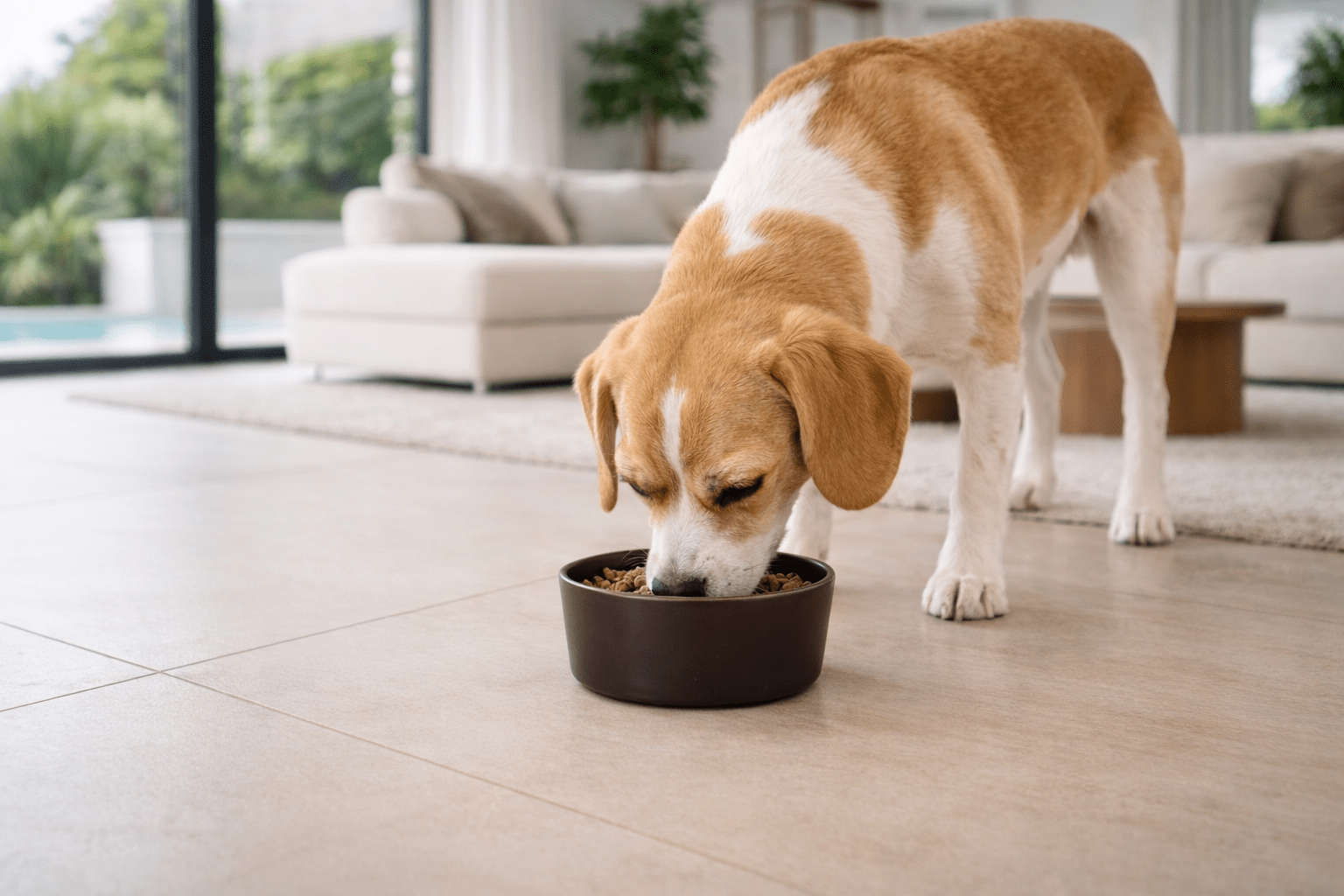 Metal | Gamelle en grés fin pour chien et chat - Jean - Poil - Beige