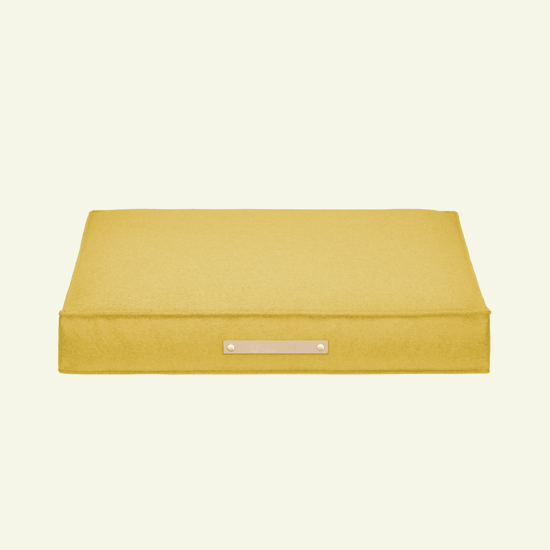Movik | Matelas orthopédique pour chien - Jean - Poil - Jaune
