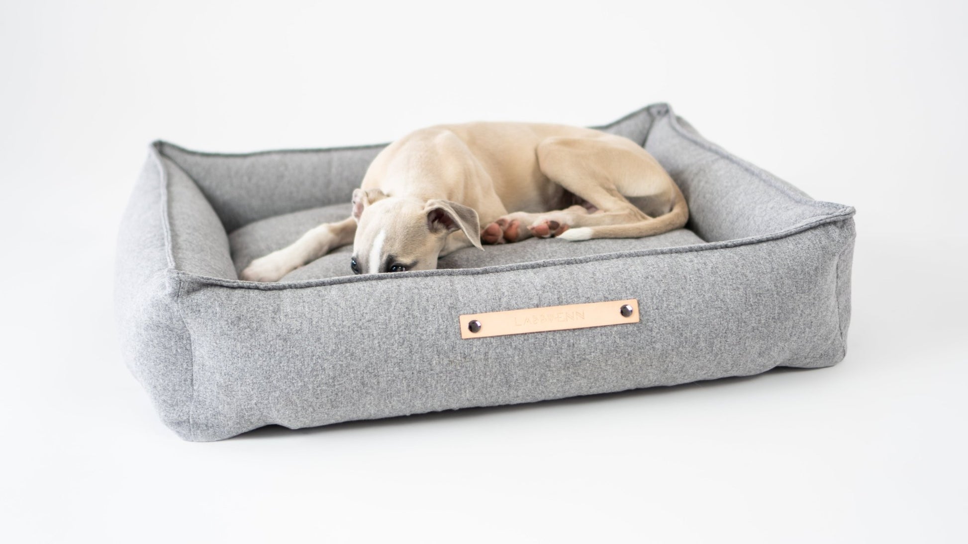 Movik | Panier orthopédique pour chien, housse amovible - Jean - Poil - Biscuit