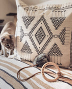 Musse | Jouet design pour chat en cuir et plumes - Jean - Poil - Marron
