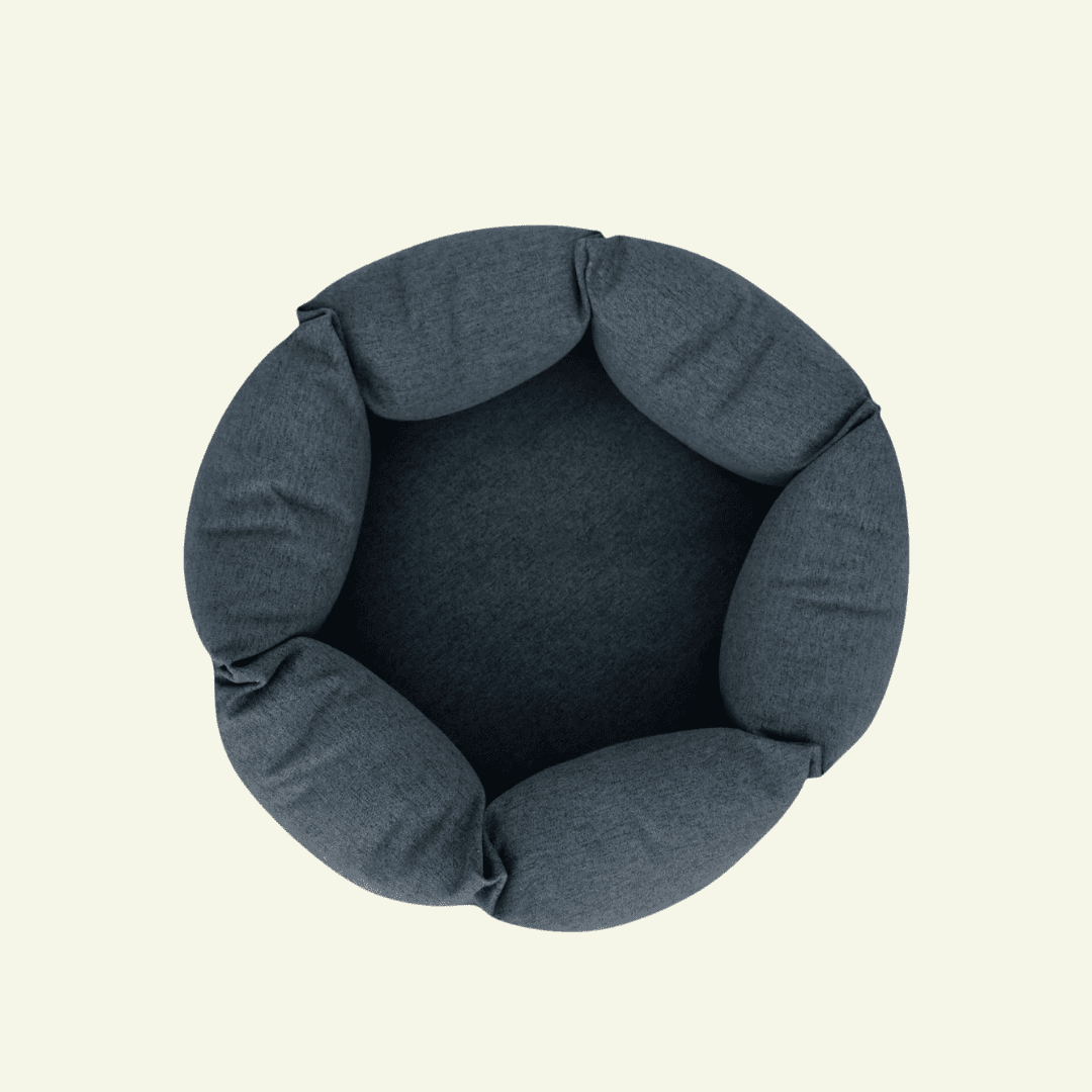Nest | Panier cocooning sécurisé pour chat à bords enveloppants - Jean - Poil - Anthracite