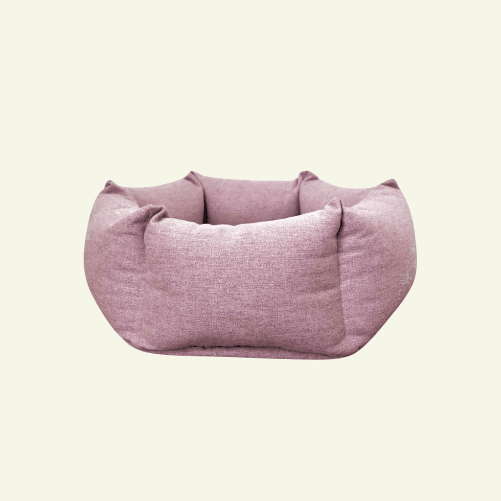 Nest | Panier cocooning sécurisé pour chat à bords enveloppants - Jean - Poil - Rose
